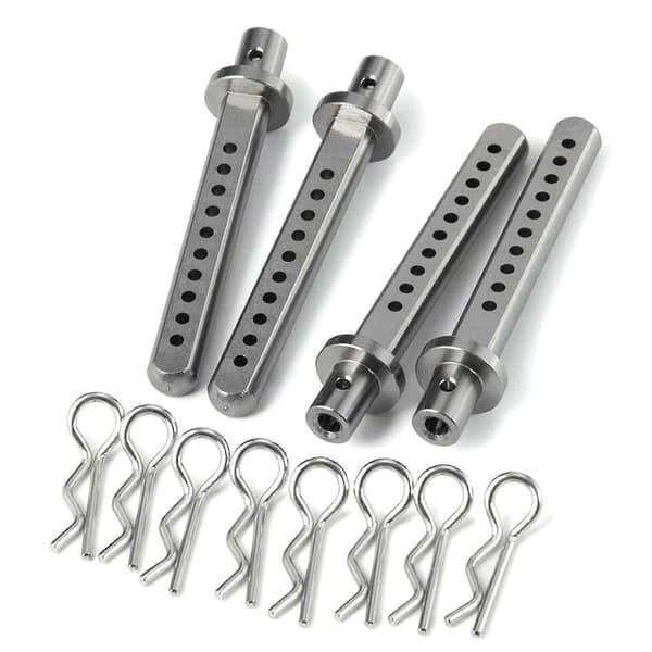 4 stk. Aluminium Karrosseripost Monteringer Bilskal Fikseringssøjle Model Tilbehør Til 1/10 Rc Crawler Ax