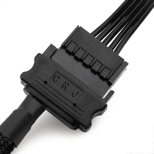 Køleblæser Adapterkabel, 15 Pin SATA til 4 x 3 Pin / 4 Pin 12V PC Kabinet Blæser Strømadapter Kabel til