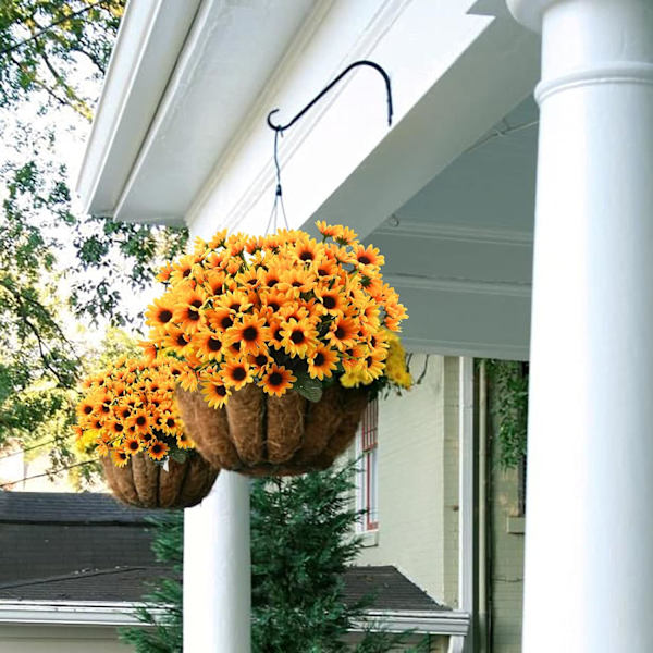 6 Buketter Solrosor Konstgjorda Blommor Daisy Falska Blommor Utomhus UV-Resistenta Ingen Bleka Höstblommor Buskar Inomhus Utomhus Hem Bröllop