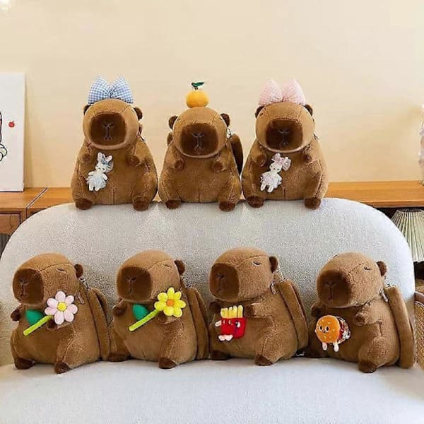 Plys taske rygsæk formet som capybara, plysrygsæk E D