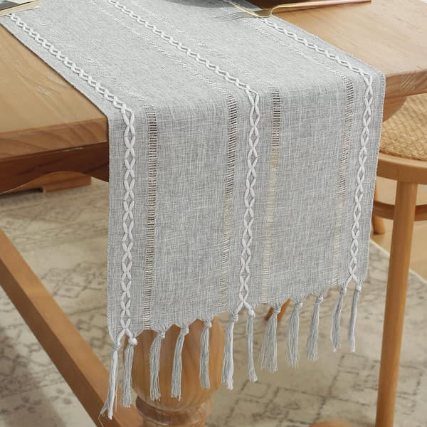Bordslöpare i lantlig stil - Grå - Bohemisk stil - med P