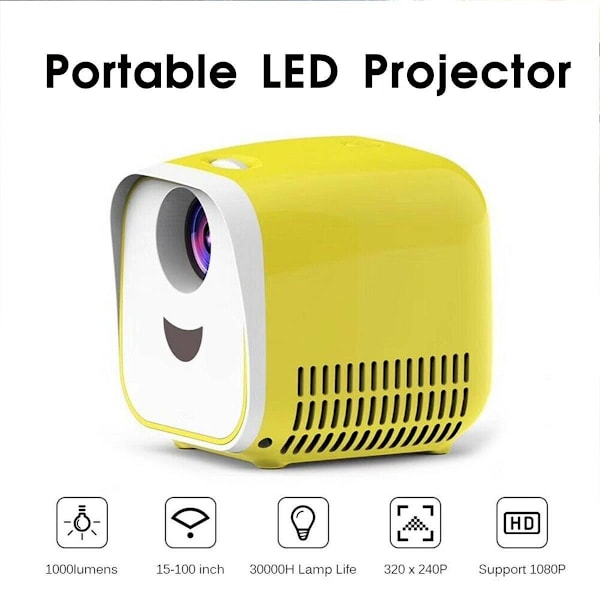 Mini LED projektor 1000 Lumen "Black""Svart"