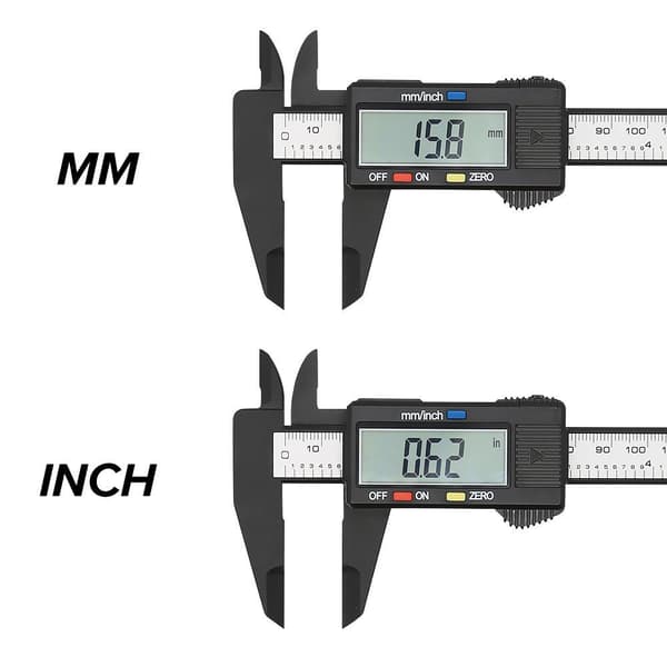 100mm/150mm Elektronisk Digital Skydelære, LCD-display, Lineal