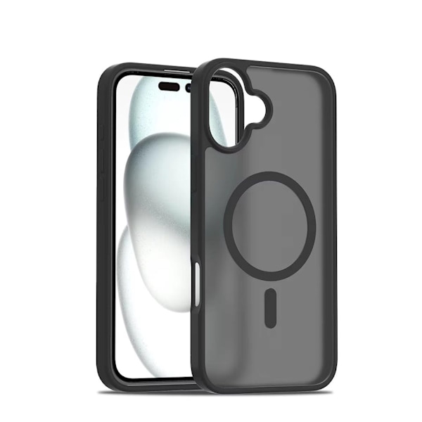 iPhone 16 Mat Sort Magsafe Cover Stødabsorberende