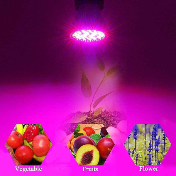 Glödlampa E27 Växtlampa 30w Full Spectrum Tillväxt Inomhus Trädgård Växtbelysning Hydroponisk Lampa för Blommande Växter [4 Pack]