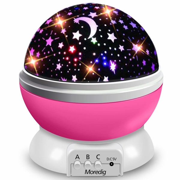 Starry Sky Projector Baby Night Light LED 360° roterande