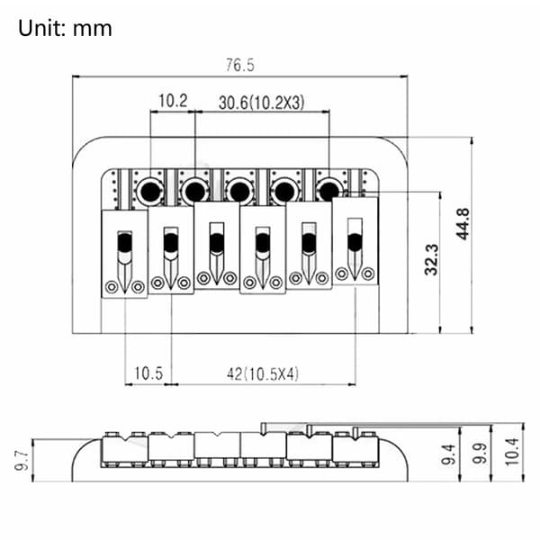 Set med 3 Non-Tremolo Kantbroar för 6-strängad Elgitarr