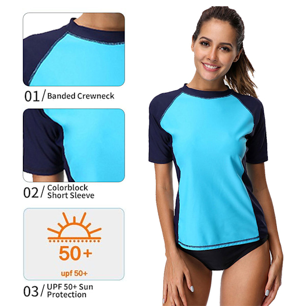 Träningslinne med korta ärmar för kvinnor - Solid Active Workout Top Sports Swim Tee