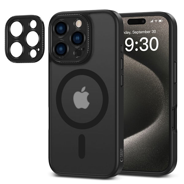 Tech-Protect iPhone 16 Pro Deksel MagSafe MagCam Matt Svart
