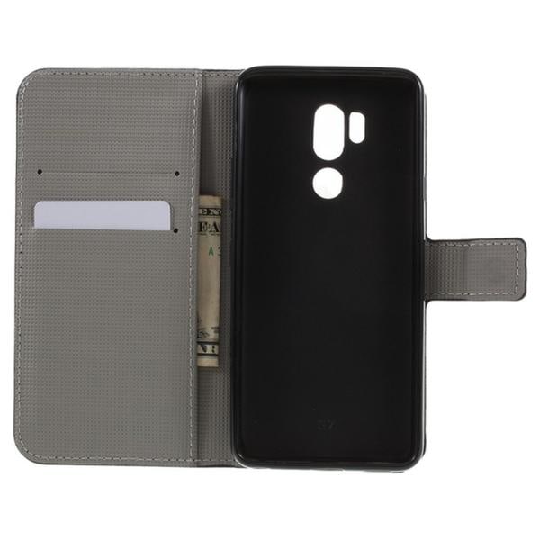 Plånboksfodral LG G7 ThinQ - Vit med Fjärilar