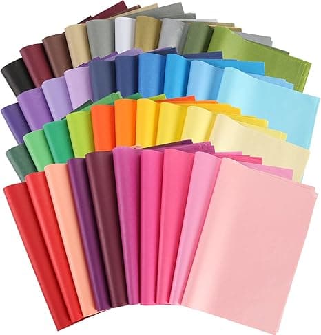 50 st Presentpapper av silkespapper, olika färger pysselpapper