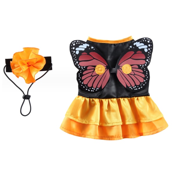 Butterfly Dog Costume Halloween Dog Cosplay Costume Klänning för