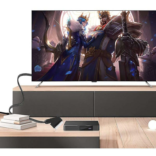 Scart til HDMI-konverter lydvideoadapter til HDTV/DVD/Set-top-boks/PS3/PAL/NTSC Starlight