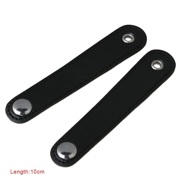 Svarta Bälgremmar med Spännen 10cm för Dragspel, 2-pack