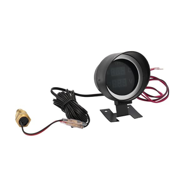 Led Digital Bil Lastbil Vand Temp Måler Temperatur Sensor Voltmeter Spænding 2 I 1 12.0v 24v