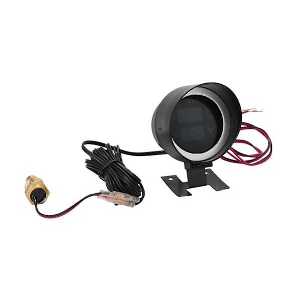 LED Digital Bil Lastebil Vanntemperaturmåler Temperatursensor Voltmeter Spenning 2 I 1 12.0V 24V