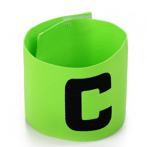 Fodboldanførerbind, justerbart C-formet design til sportstræning og holdspil, elastisk beskyttende armbind med høj elasticitet green