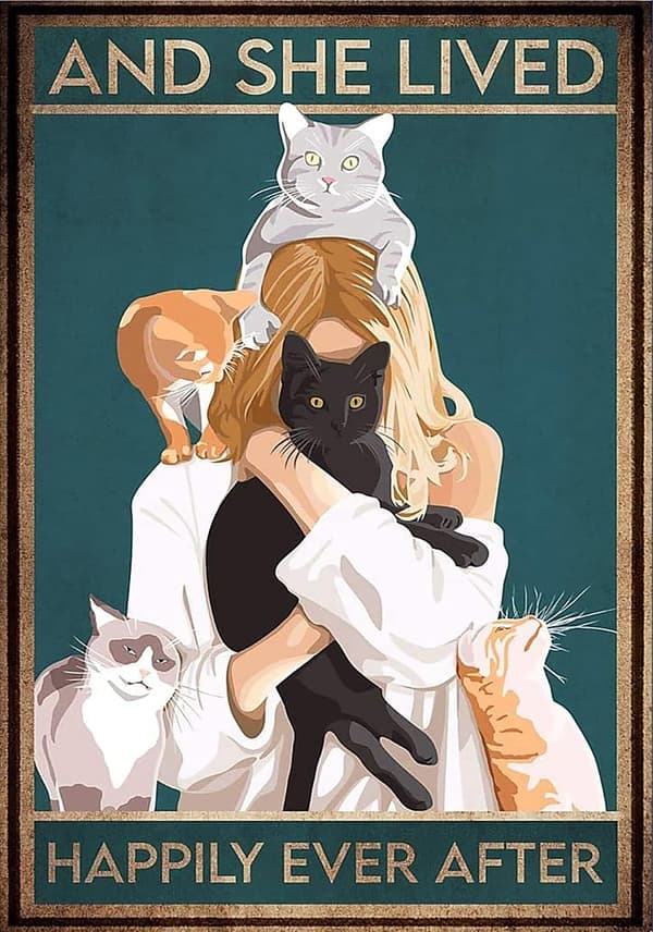 Kattposter diamantkonstkit, 5D-målning, full diamant med diamant