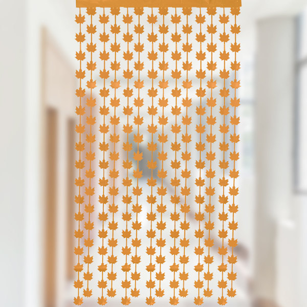 Orange Maple Leaf Metallic Gardiner - 1m*2m, Glimmande Trassel, Folie