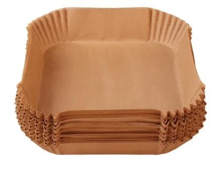 Firkantet 100-pakning Airfryer-papir - Brun 20 x 20 cm