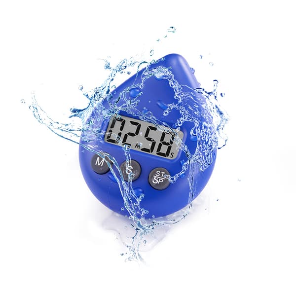 Digital Timer för Kök och Badrum, Vattentät Dusch-Timer Portabel Timing-Verktyg med Sugkopp, Kompakt Digital Timer med LCD-Display Light Blue