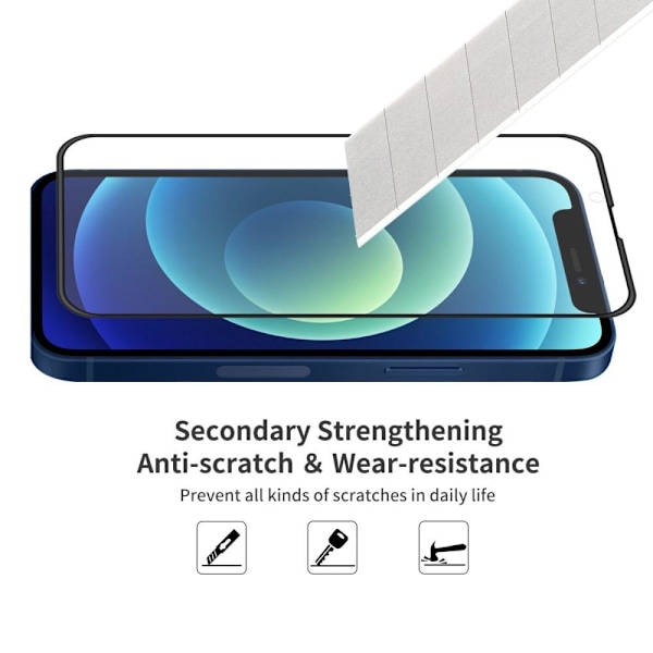 [2-PACK] Härdat Glas Skärmskydd iPhone 14/13 /13 Pro - Svart Svart