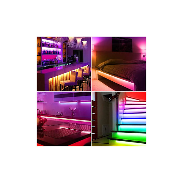 Flexibel 3m RGB LED-list / Ljusslinga / LED-Strip WIFI APP multifärg