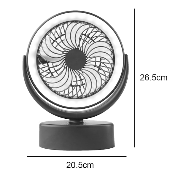 Bärbar fläkt med dimfunktion och batteridriven design, klämfläkt för utomhusäventyr, komplett med 360° rotation och starkt grepp, perfekt