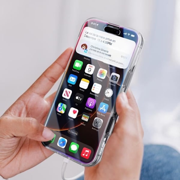 360° fodral för iPhone 16 Pro Max Touch med förhöjd kamerakant Transparent Transparent