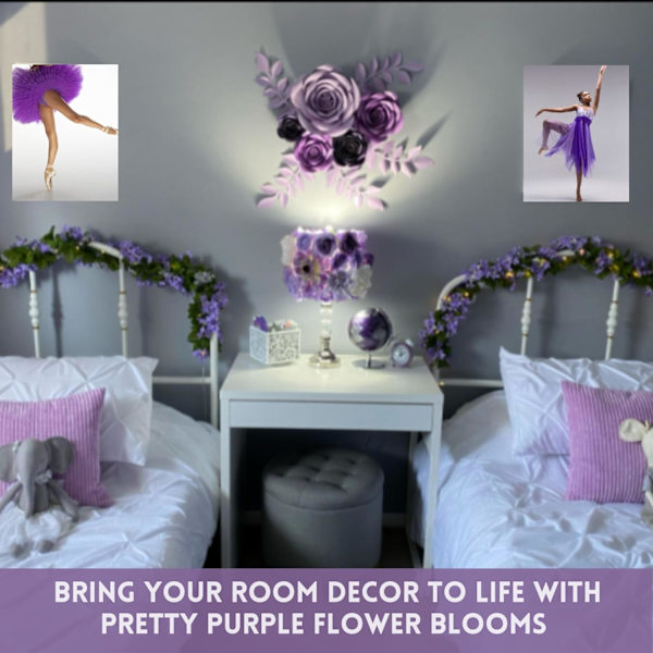 Store 3D papirblomstdekorasjoner for vegger, bryllup, brudedusjer