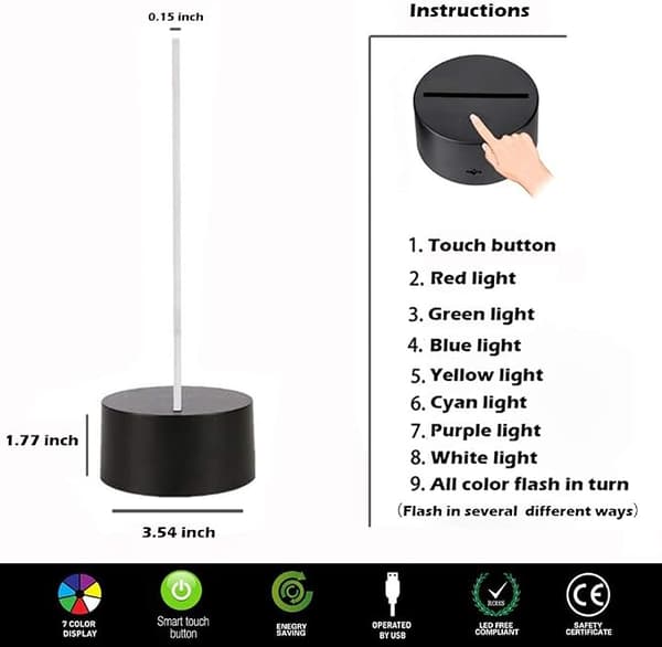 Basketball Lampe 7 Farverig 3D LED Natlys Nyhedsbelysning