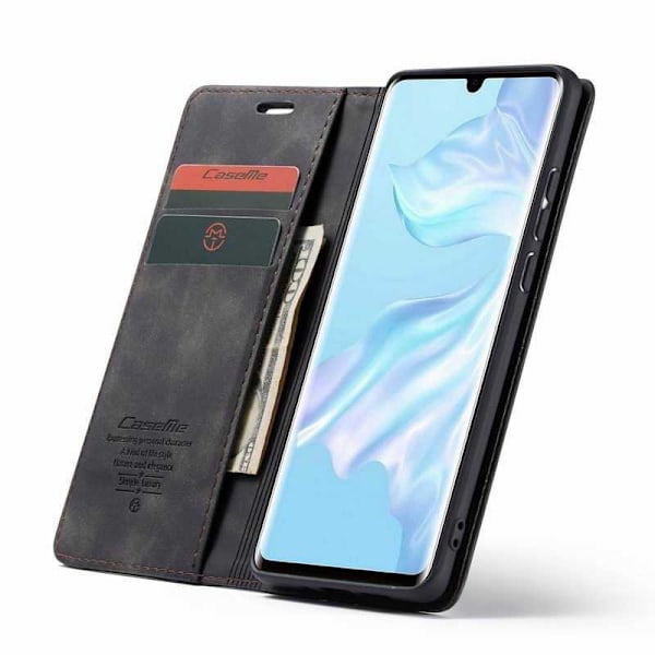Huawei P30 Elegant Flipfodral CaseMe 3-FACK Svart