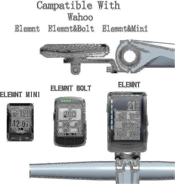 Wahoo-teline, Etuosa Combo-pyöräteline Wahoo Elemnt-, Wahoo Elemnt Bolt-, Wahoo Elemnt Mini- ja kameralle (Wahoo-teline)