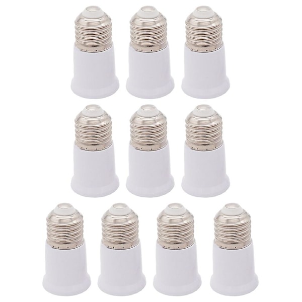 10-pack E27 till E27 LED-lampförlängare flexibel lampförlängningsadapter (6.50X3.60X3.60CM, vit)
