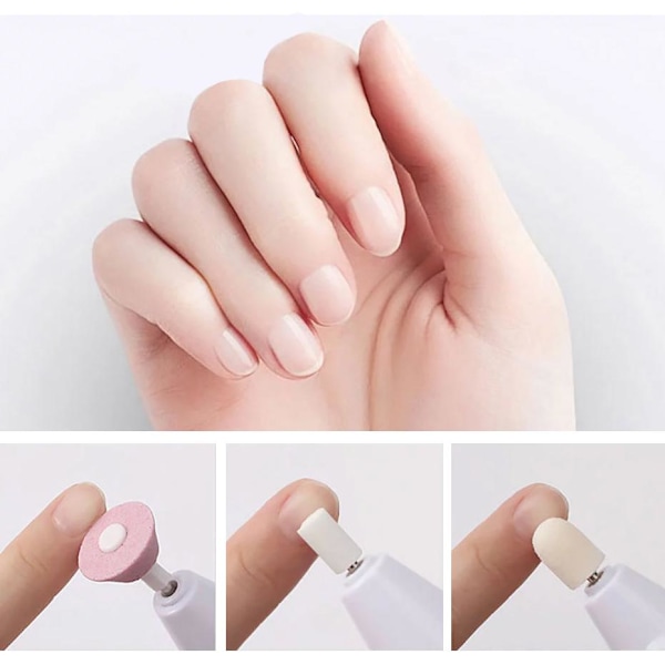 Elektrisk Nagelfil - 5x Huvuden Vit