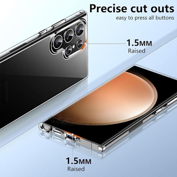 Fodral och 2 härdade glasögon för Samsung Galaxy S24 Ultra - Förstärkt skydd Stötsäkert silikon