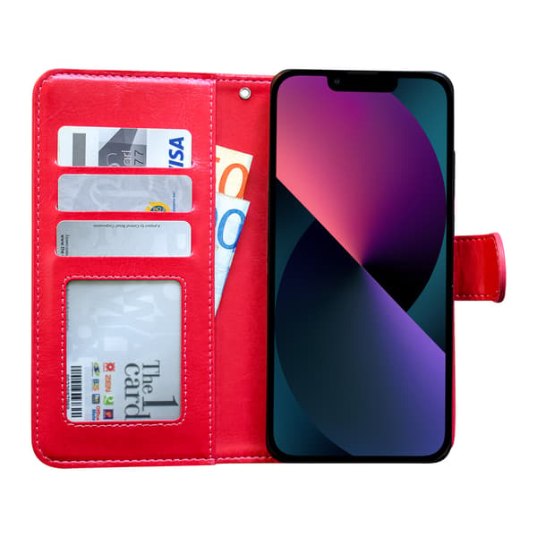Enkel Elegance, iPhone 13, Pungcover, Sort Svart