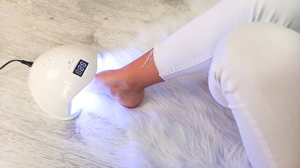 UV-lampe, gellak, 48w, bevægelsessensor, hvid