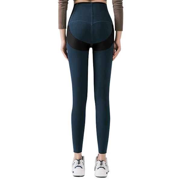 Högmidjade Leggings för Kvinnor - Varma Vinterbyxor Yoga Vandring Löpning Tights - Svart för 0℃ till 10℃