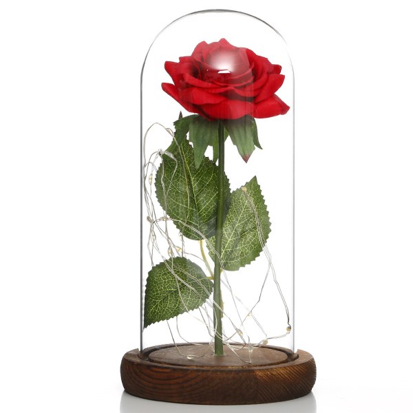 Rose present kit för bröllopsskönheten och odjuret Rose glaskupol