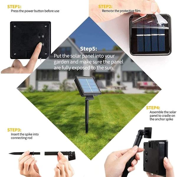 LED Boble Vanndråpe Lyslenke Solar Krystall Lykt Hage D