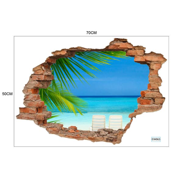 Lifestyle-seinätarra - Palmupuun rantamalli - 3D-efekti