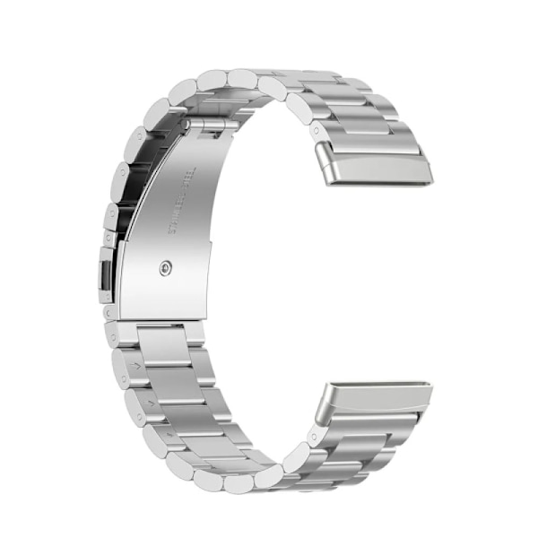 Tre perler i rustfrit stål armbånd til Fitbit versa4/sense2/versa3/sense (Sølv) Sølv Silver