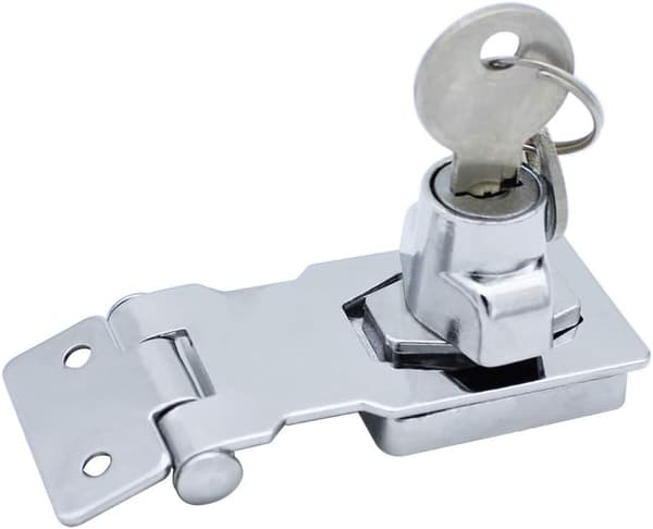 (2-pack) Metallhasplås 65 mm Dörrbult Låsspänne med Hänglås