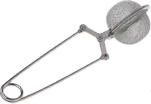 Løsblad-te sil i rustfritt stål, snap ball te-infuser (sølv) (2 stk) yu