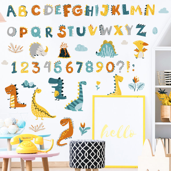 ABC Stickers Alfabet Dekaler - Animal Dinosaur Alphabet Wall
