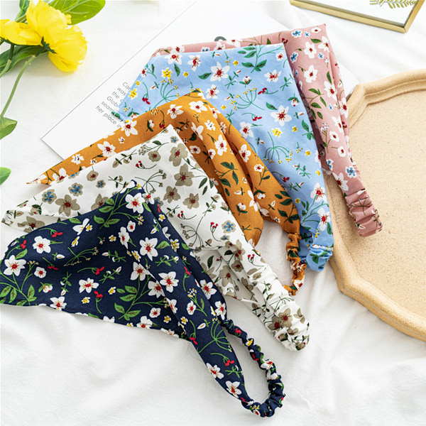 3-pack Blommiga Hårscarf Huvudband för Kvinnor Boho Bandanas för Kvinnor Triangelhalsduk