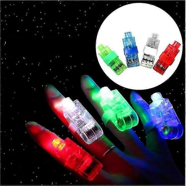 Led Fingerlys Led Fingerlys Fest Lysende Fingerring Glød Ring Finger Lommelygte Legetøj Festartikler 24 stk. - Tilfældig Farve