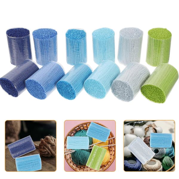 12 stk Latch Hook Teppegarn DIY Hekle Latch Hook Garn for Sy Strikking DIY Håndverk