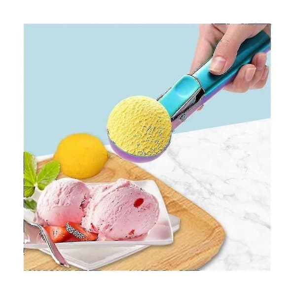 Iskrem Scoop, 2 stk. Rustfritt Stål Gull Cookie Scoop Med Trigger Melon Baller Kjegler Skje